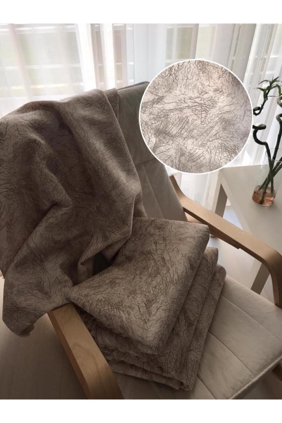 Hilal Home Süngerli Koltuk Çekyat Örtüsü Süt Kahve Kaymaz Yıkınabılır Örtü - Görsel 2