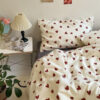 CANDAN ÇEYİZ Tek Kişilik Nevresim Duvet Cover Çarşafsız Pamuklu Yastık Kılıflı Kalpli Nevresim Takımı