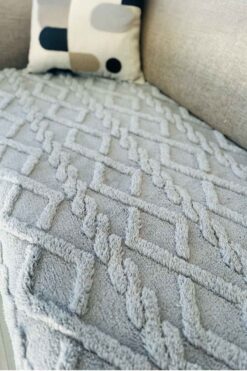 Decomia Home Chain Oturma Yerini Kapatan Kabartmalı Yumuşak Tüylü Koltuk Örtüsü Koltuk Şalı (100X220cm)