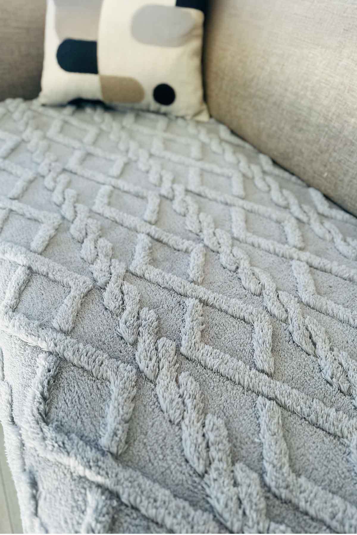 Decomia Home Chain Oturma Yerini Kapatan Kabartmalı Yumuşak Tüylü Koltuk Örtüsü Koltuk Şalı (100X220cm)