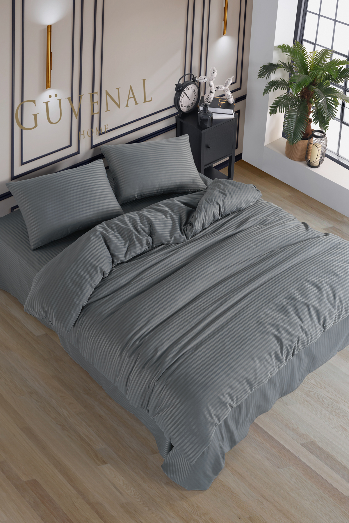 Güvenal DELUXE Pamuk Saten Çift Kişilik Kutulu Nevresim Takımı | Saten Nevresim | Çeyizlik | - Görsel 3