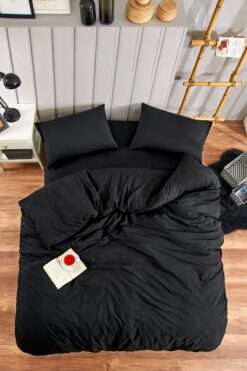 StellaFlavo Çarşafı Lastikli 120lik Yataklar İçin Düz Renk Nevresim Takımı