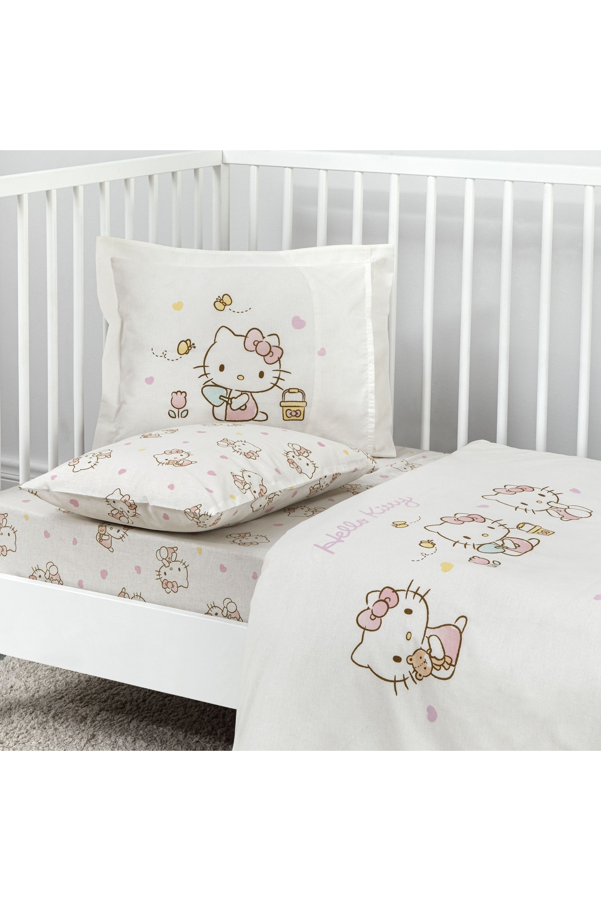 Taç Taç Lisanslı Hello Kitty Cute Baby Pamuk Bebek Nevresim Takımı - Görsel 3