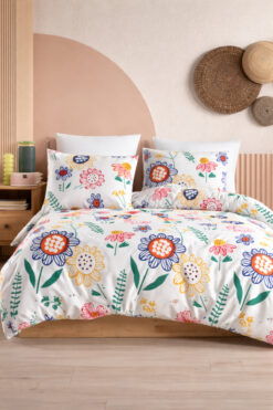 conzaliza Çift Kişilik Pamuklu Nevresim Takımı | Tam Takım Lastikli Çarşaflı |