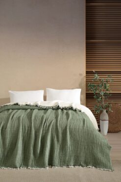 VAROL 5 Katlı %100 Pamuk Müslin Yatak Örtüsü – 230x240 cm