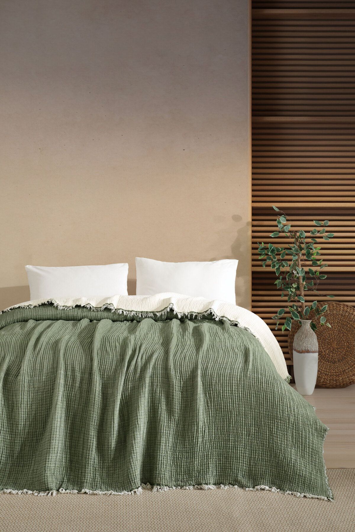 VAROL 5 Katlı %100 Pamuk Müslin Yatak Örtüsü – 230x240 cm