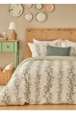 Bella Maison %100 Pamuk Ranforce Julia King Size Nevresim Seti Yeşil (240x220 cm)