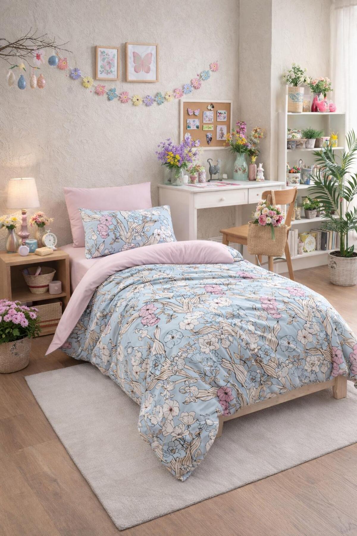 MyStory Home Lastikli Çarşaflı Tek Kişilik Nevresim Takımı FİORE