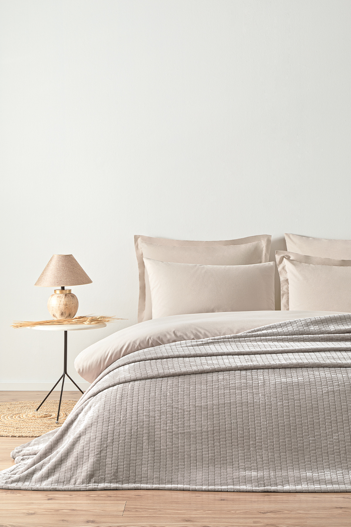 Puffy Trinity Wellsoft Çift Kişilik Battaniye - Vizon