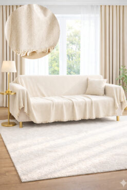 SEVHOME CONCEPT % 100 Pamuk Kolları Örten Koltuk Örtüsü 180 x 300 cm- Kaymaz,Terletmez