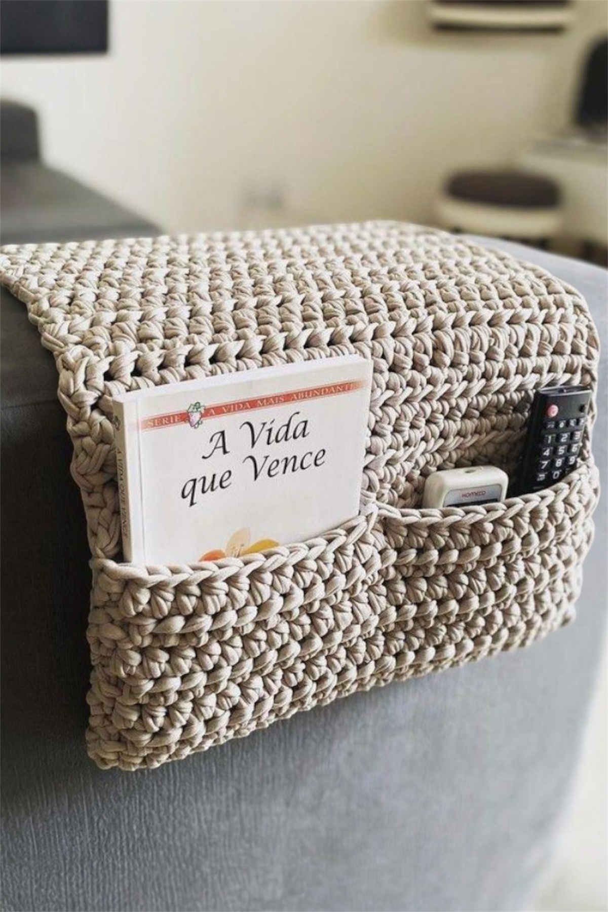 Genel Markalar Koltuk Kenarı Kumanda Kılıfı Kumandalık Örgü Kumandalık 70 cm Portatif Yan Sehpa