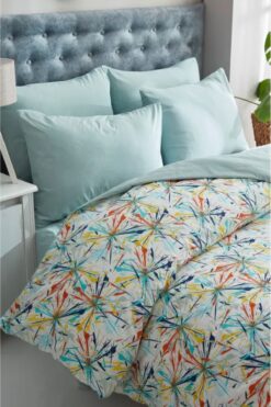 BESTİNA GOLD Nevresim Takımı Pamuklu Hawai Mint Çift Kişilik (ÇARŞAFSIZ)