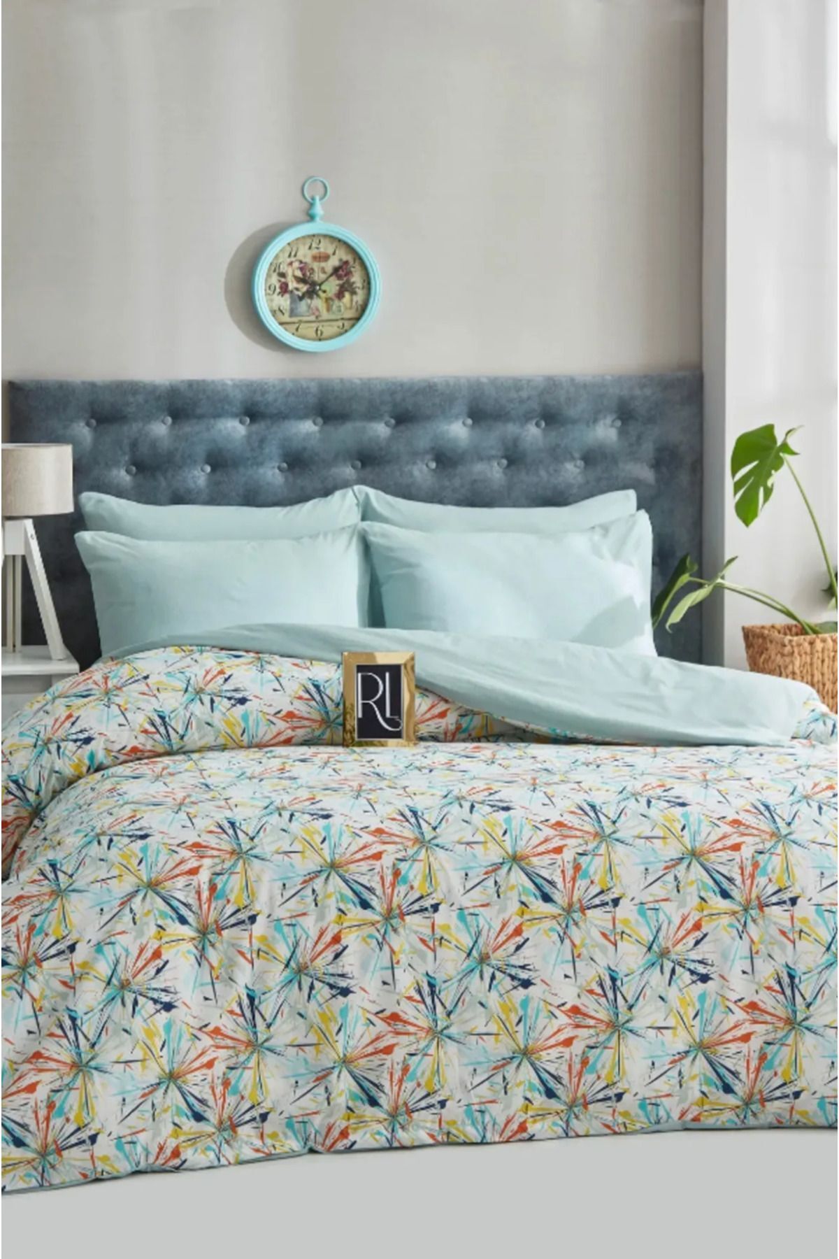 BESTİNA GOLD Nevresim Takımı Pamuklu Hawai Mint Çift Kişilik (ÇARŞAFSIZ) - Görsel 2