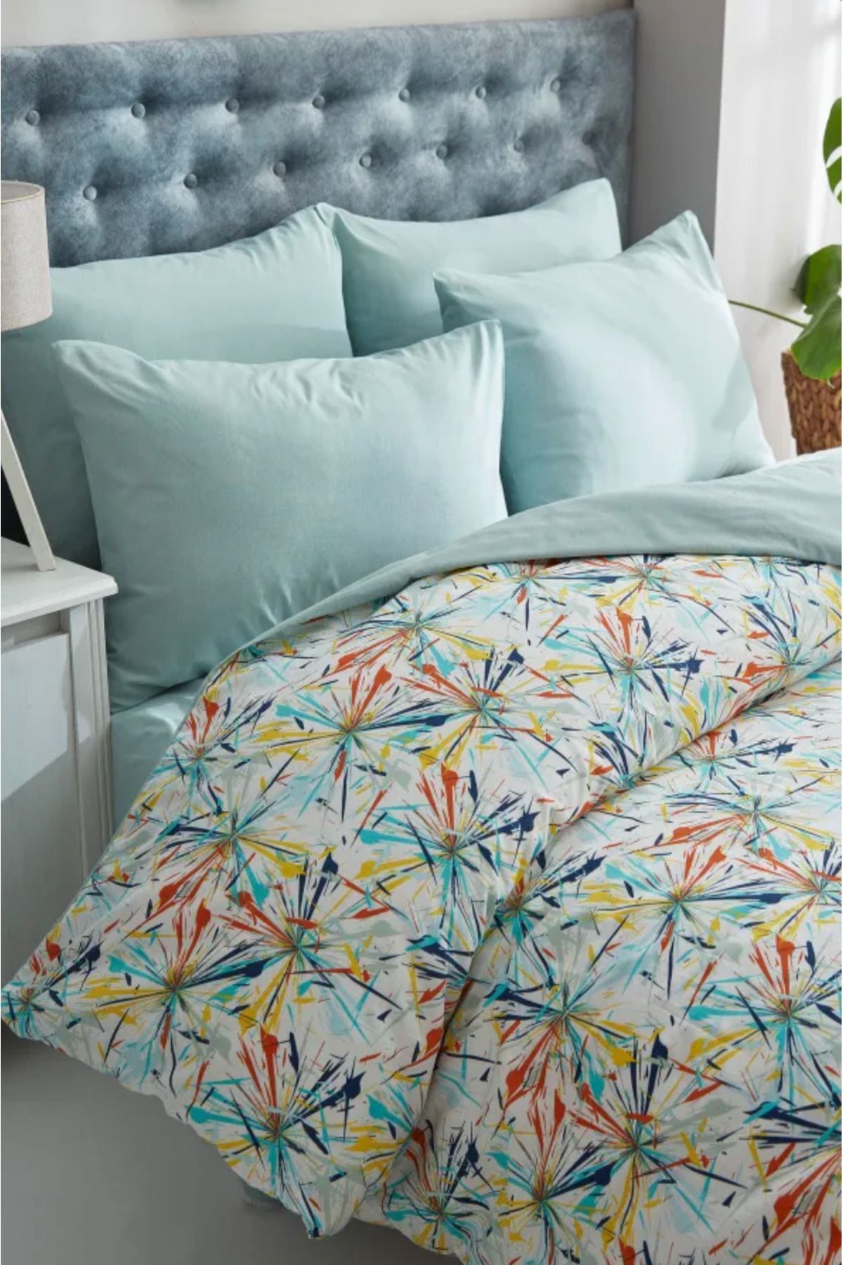 BESTİNA GOLD Nevresim Takımı Pamuklu Hawai Mint Çift Kişilik (ÇARŞAFSIZ) - Görsel 3