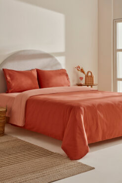 Karaca Home Basis %100 Pamuk Çift Kişilik Nevresim Takımı Terracota