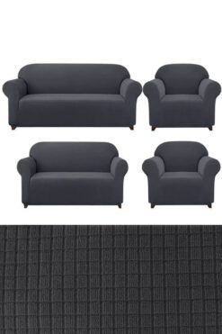 E BAHAR 3+2+1+1 Lastikli Koltuk takımı Kılıfı. Çekyat Koltuk Örtüsü Streç Esnek kanepe kılıfı