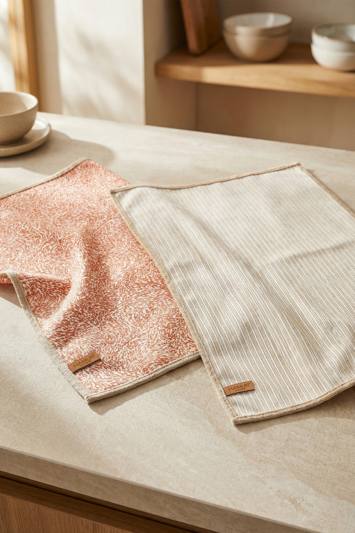 HAMUR Mikrofiber Mutfak Havlusu 2'li Bulaşık Cam Kurulama Bezi Seti 40x60 cm 502