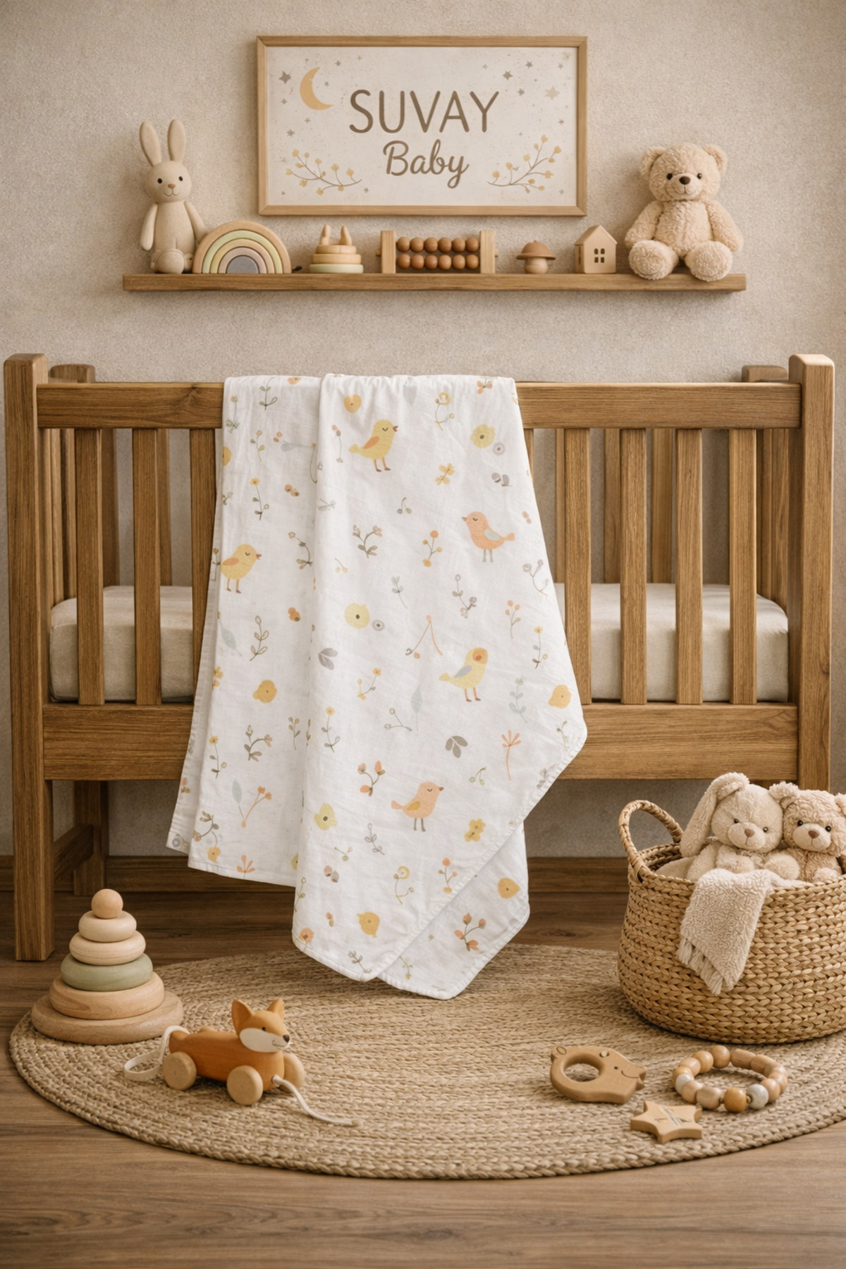 Genel Markalar %100 Pamuk Müslin Bebek Örtüsü ve Battaniyesi, Kundak, Emzirme Örtüsü, Omuz Bezi - Görsel 2