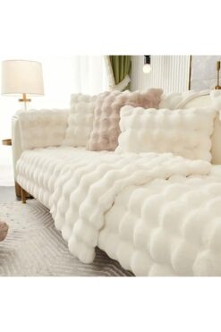 BALADI HOME Kalın Tavşan Peluş Baklava Desen Üç Kişilik Kanepe ( 1adet ) Ölçüm 80*190cm Oturmak Için Sadece