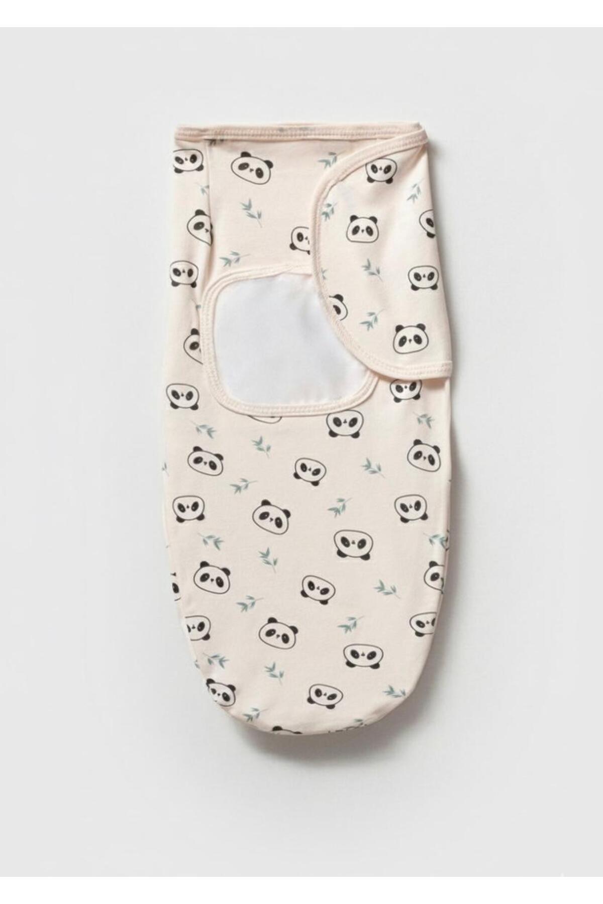 BİRCAN BABY Panda Desenli Yenidoğan Bebek Kundak - Görsel 2
