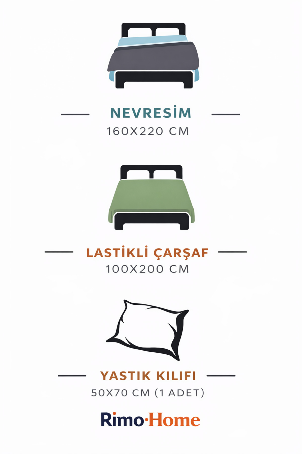 Rimo Home ÇARŞAFI LASTİKLİ TEK KİŞİLİK NEVRESİM TAKIMI - Görsel 2