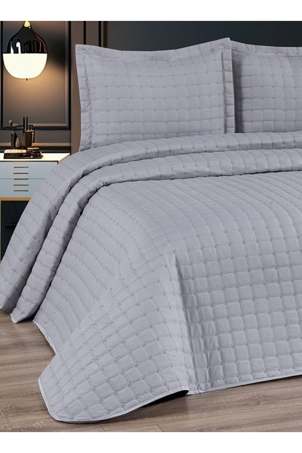 ARSEM EV TEKSTİL Hayal Çift Kişilik Yatak Örtüsü GRİ