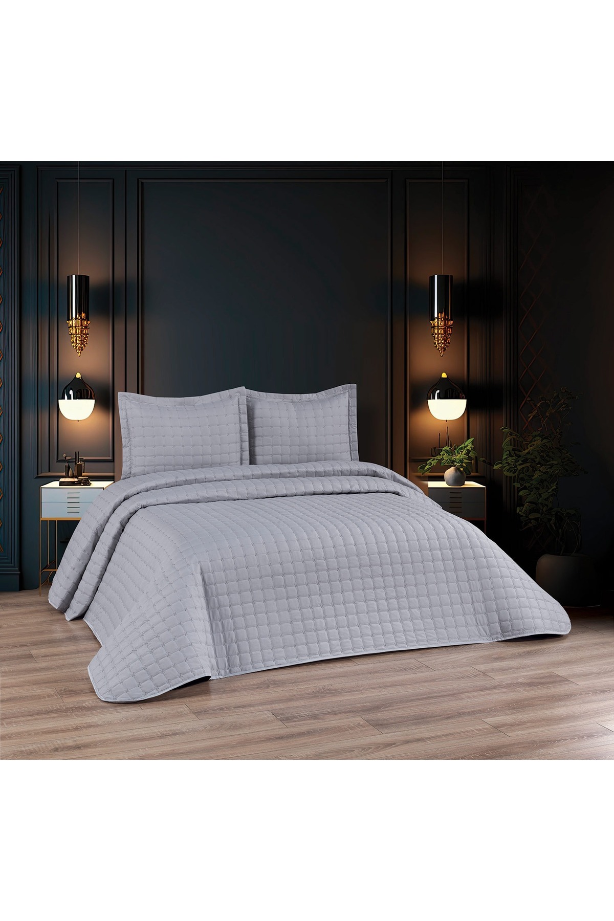 ARSEM EV TEKSTİL Hayal Çift Kişilik Yatak Örtüsü GRİ - Görsel 2