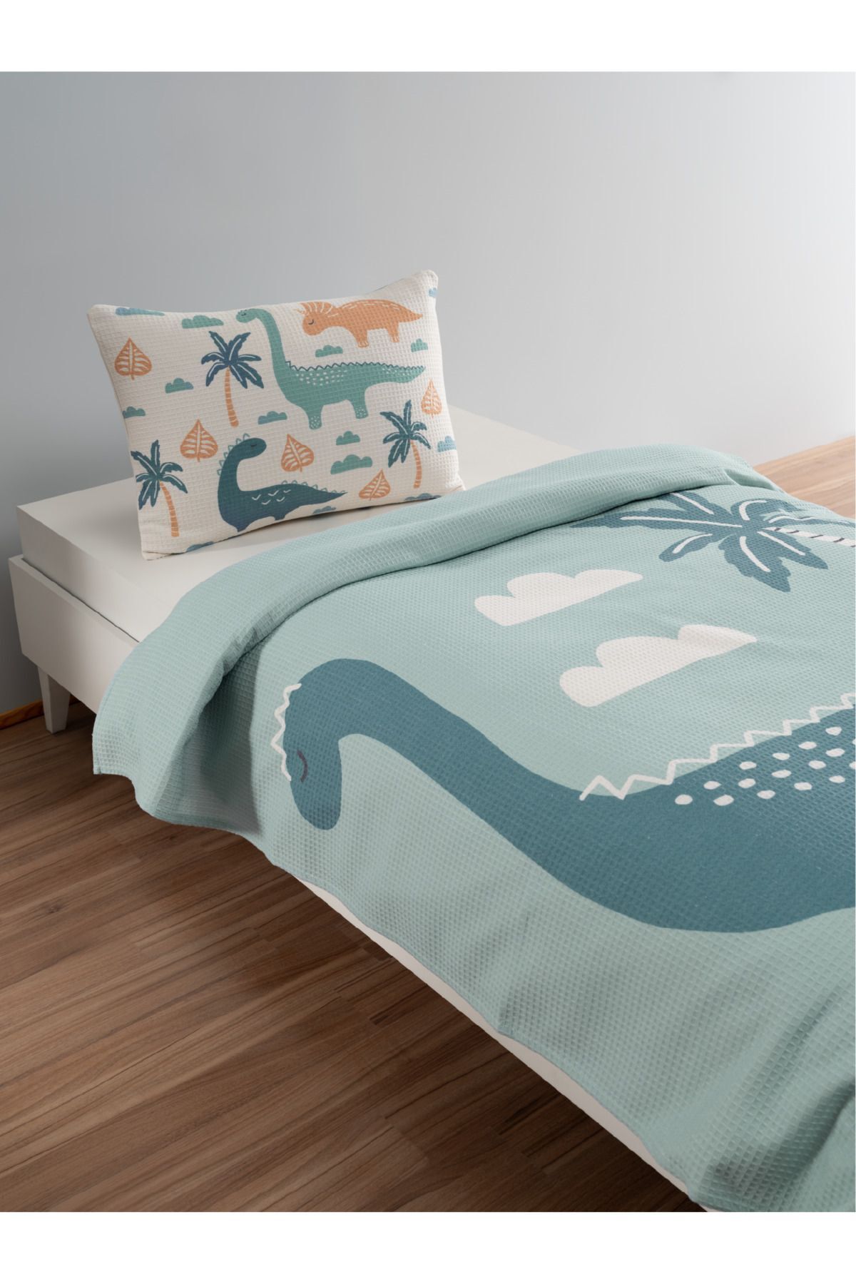 instababyrooms Bebek Ve Çocuk Odası Pamuklu Tek Kişilik Waffle Pike Ve Yatak Örtüsü Setleri Model 23 - Görsel 2