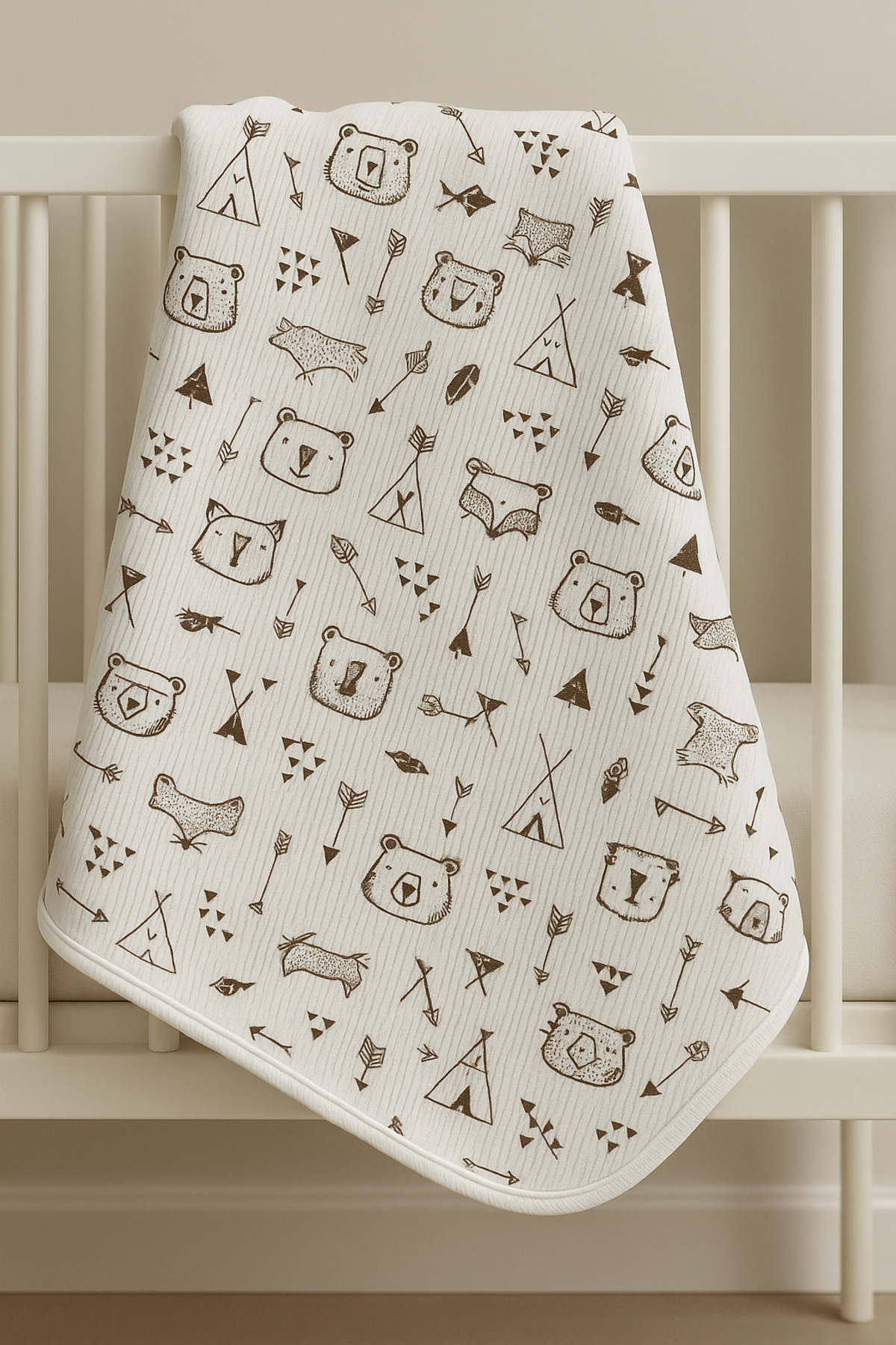 OMY %100 PAMUKLU DESENLİ BATTANİYE&KUNDAK 80X80 CM YENİDOĞAN&HASTANE ÇIKIŞI SETİ