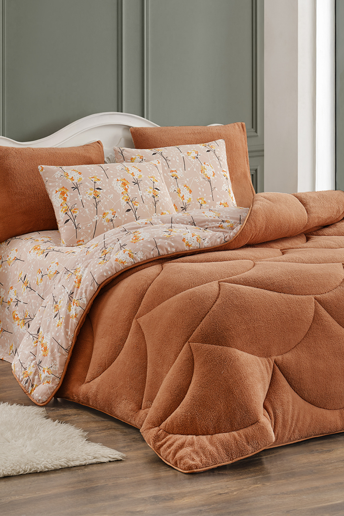 NANOSOFT Krona Battal Boy(Double) Size Welsoft Uyku Seti Çarşaf + Yastık Kılıflı Battal Boy Uyku Seti 220x240