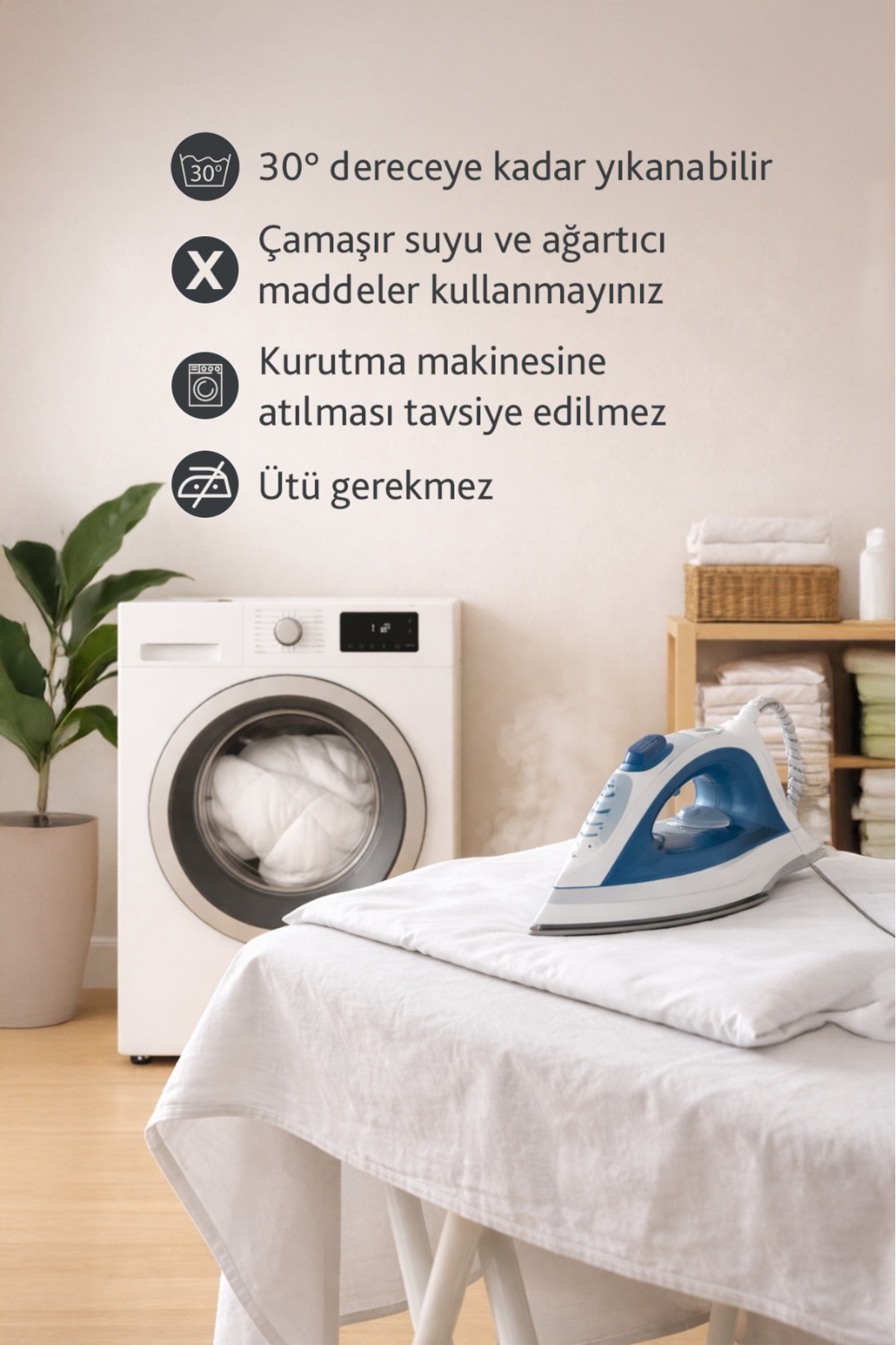 NANOSOFT Krona Battal Boy(Double) Size Welsoft Uyku Seti Çarşaf + Yastık Kılıflı Battal Boy Uyku Seti 220x240 - Görsel 2