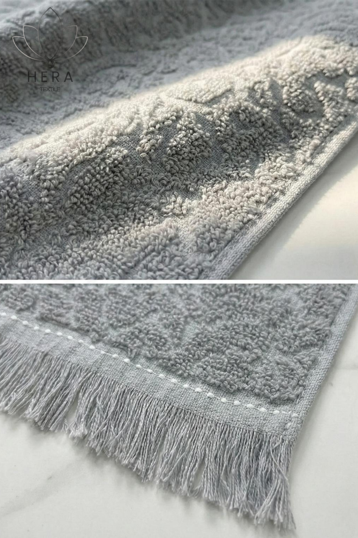 HERA 12’li 3 ADET MOR-3 ADET TURKUAZ-3 ADET GRİ-3ADET GÜLKURUSU 30X50 CM PAMUKLU MUTFAK HAVLUSU - Görsel 3