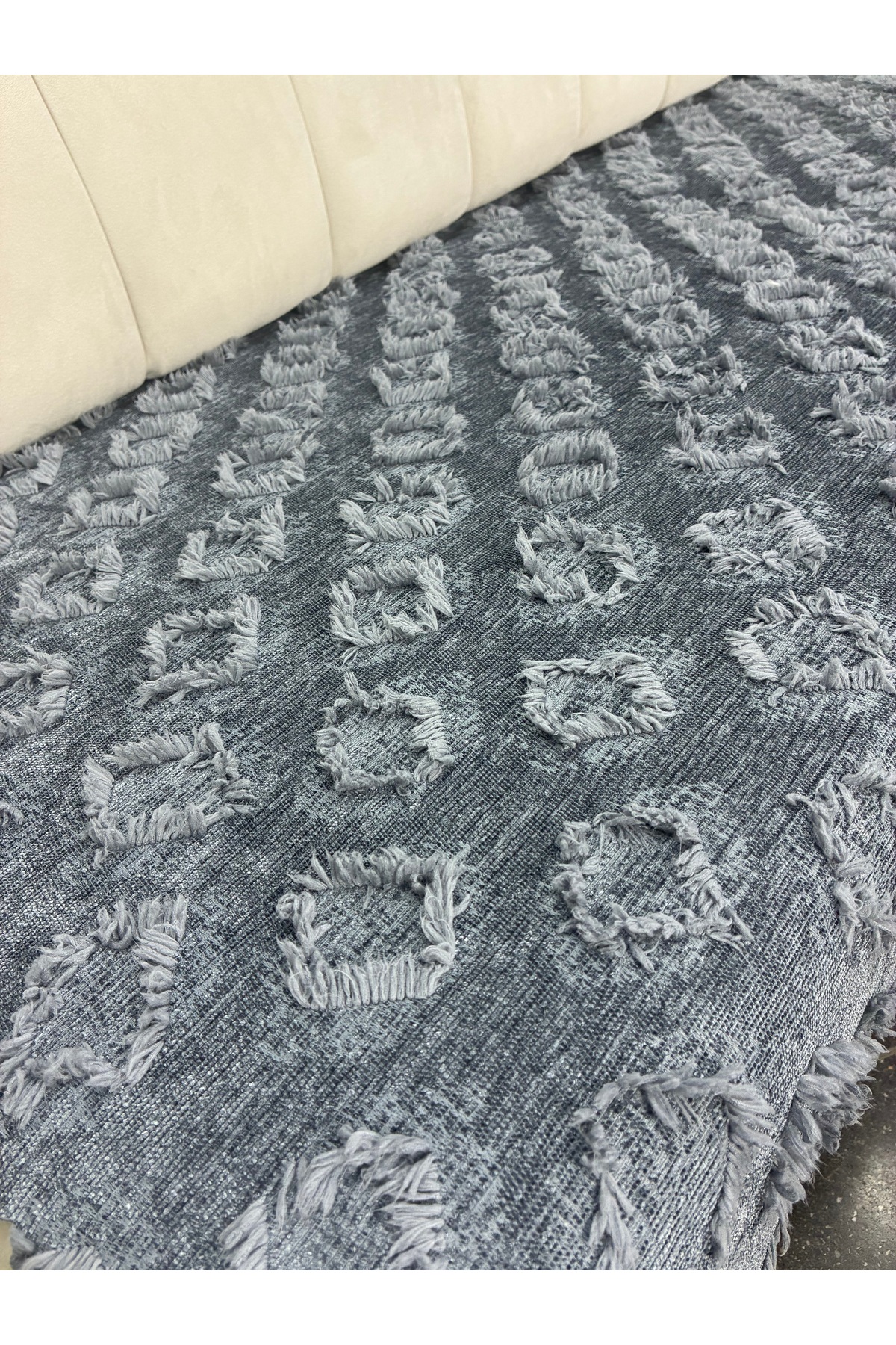 NEREZ TEKSTİL Şönil Bohem Kaymaz Desen Koltuk Örtüsü 90x210 cm | 3 Kişilik Kanepe, Çekyat Örtüsü - Görsel 3