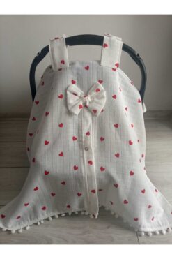 kalbimbaby kalpli müslin ponponlu puset örtüsü