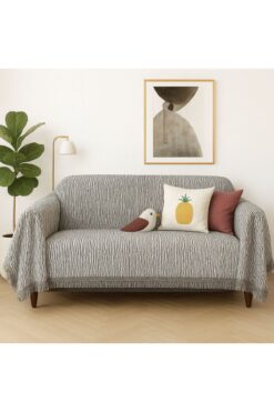 SENNORA Pamuklu Battal Boy Koltuk Örtüsü 175x295 cm Koltuk,Çekyat ve Berjer İçin Modern Çizgili Yıkanabilir