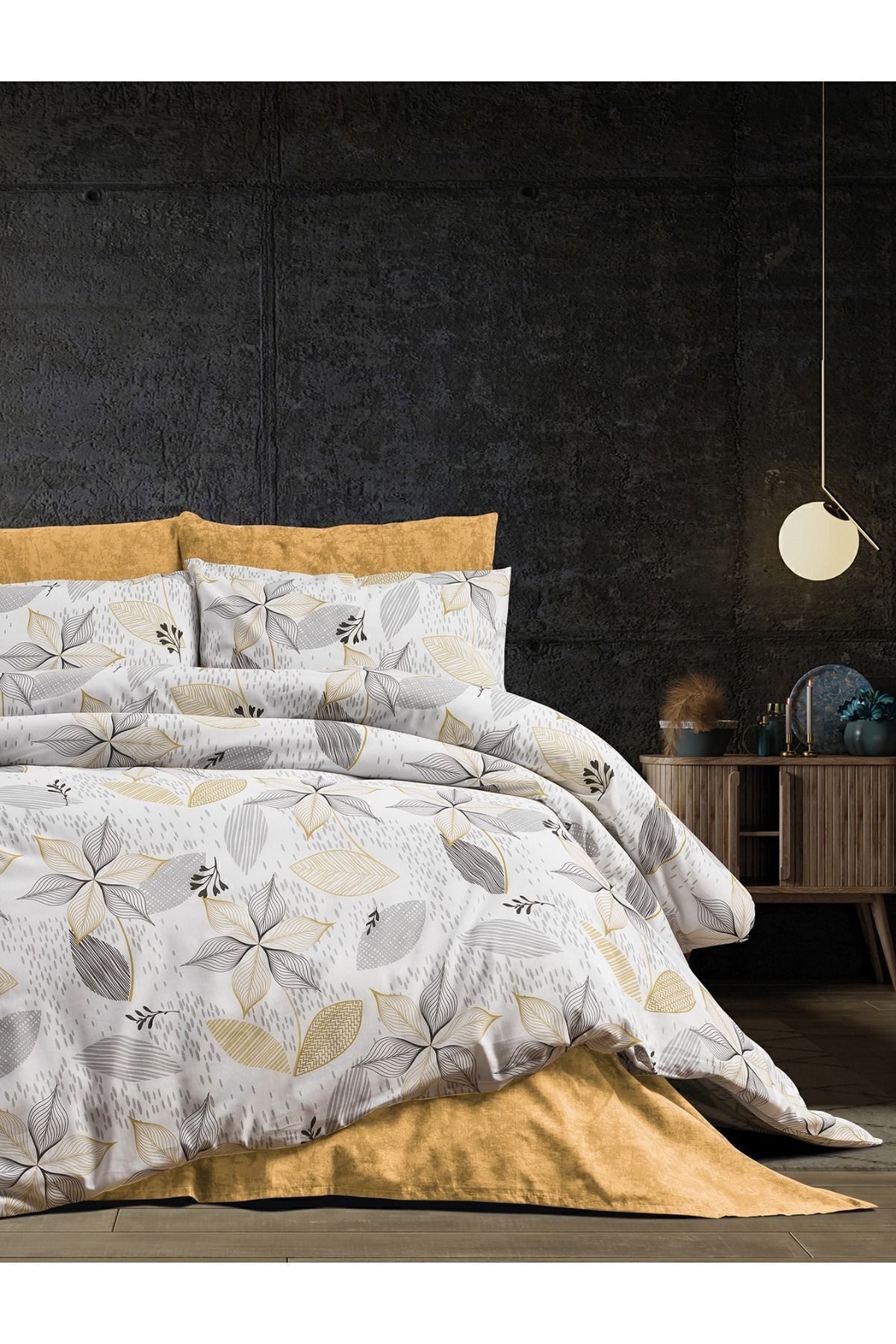 CANDAN ÇEYİZ Lastikli Çarşaflı Çift Kişilik Nevresim Takımı Açelya