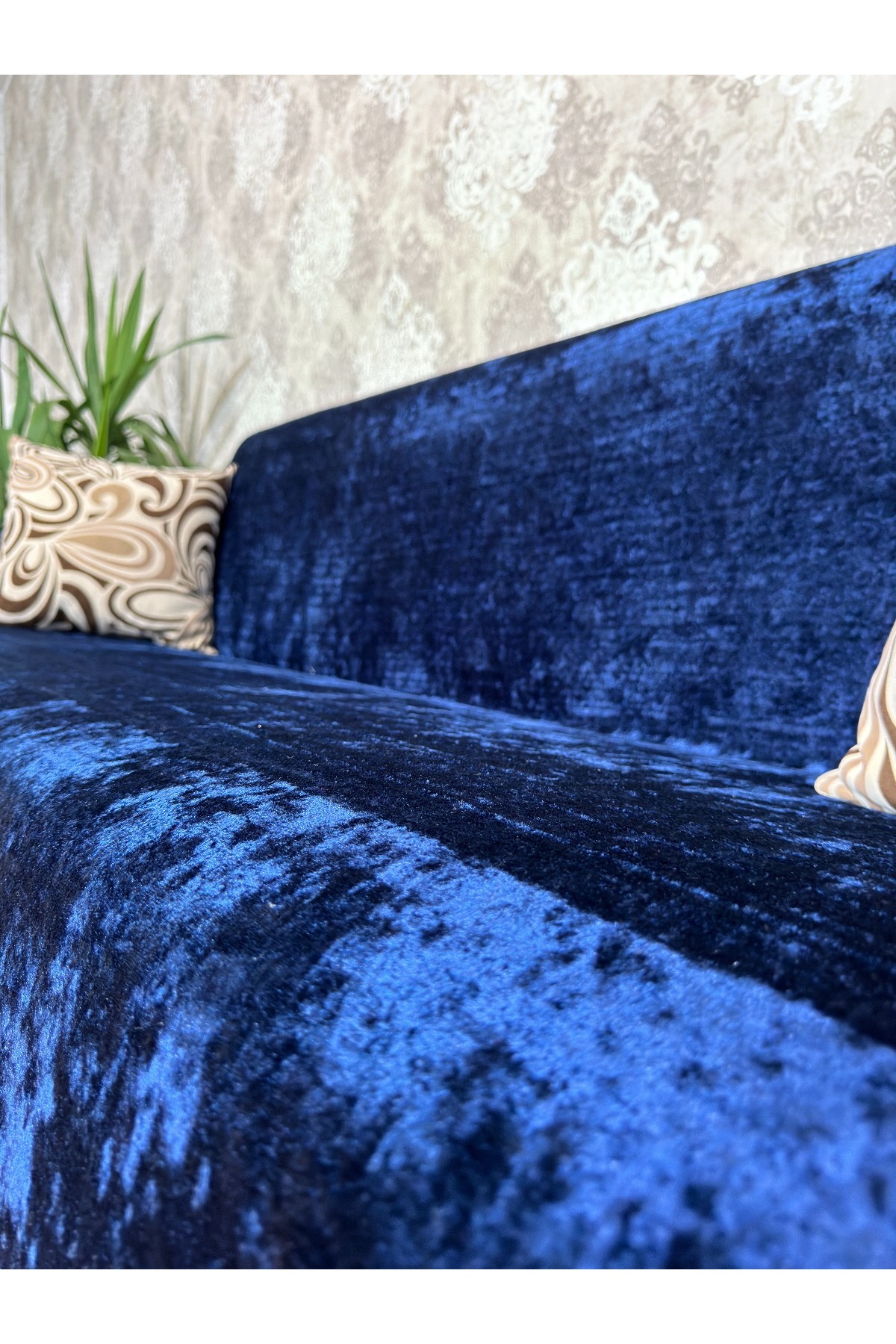 Hazineci Bey Kadife Lastikli Koltuk Örtüsü Takımı PetrolMavisi|3+3+1+1 - Görsel 2