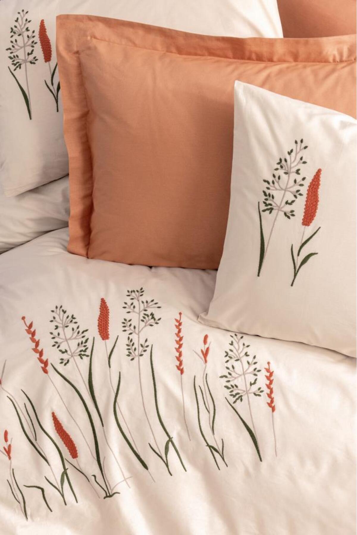 Cotton Box Brode Ranforce Çift Kişilik Nevresim Takımı Maia Karamel - Görsel 2