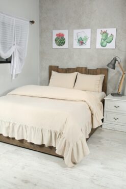 cotton maison Naturel Yatak Örtüsü Takımı Double Vintage 240x260 Cm