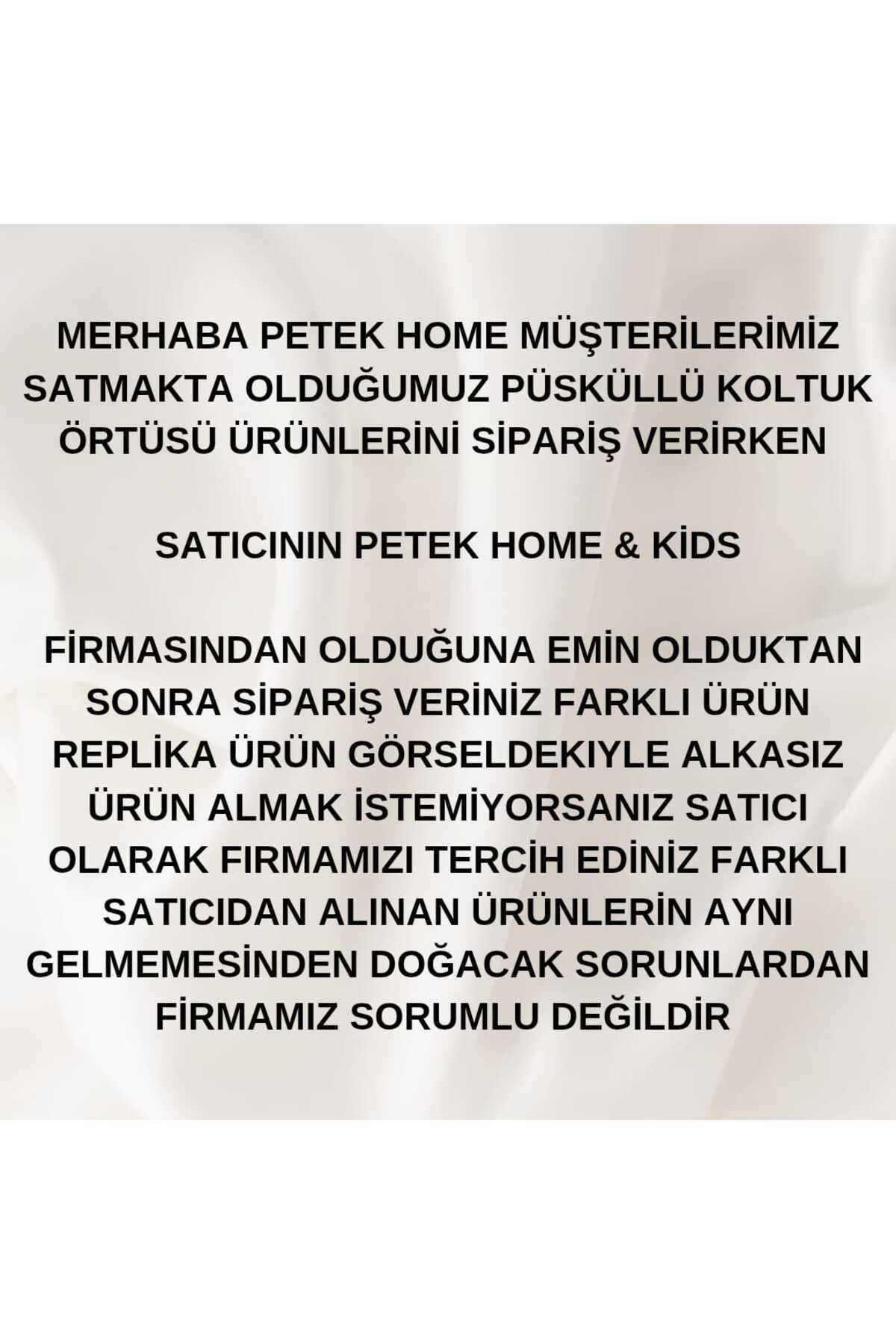 PETEKHOME Püsküllü Koltuk Örtüsü Krem (1 ADET 90X210) Yanlizca Oturma Alanına Ortudur - Görsel 2
