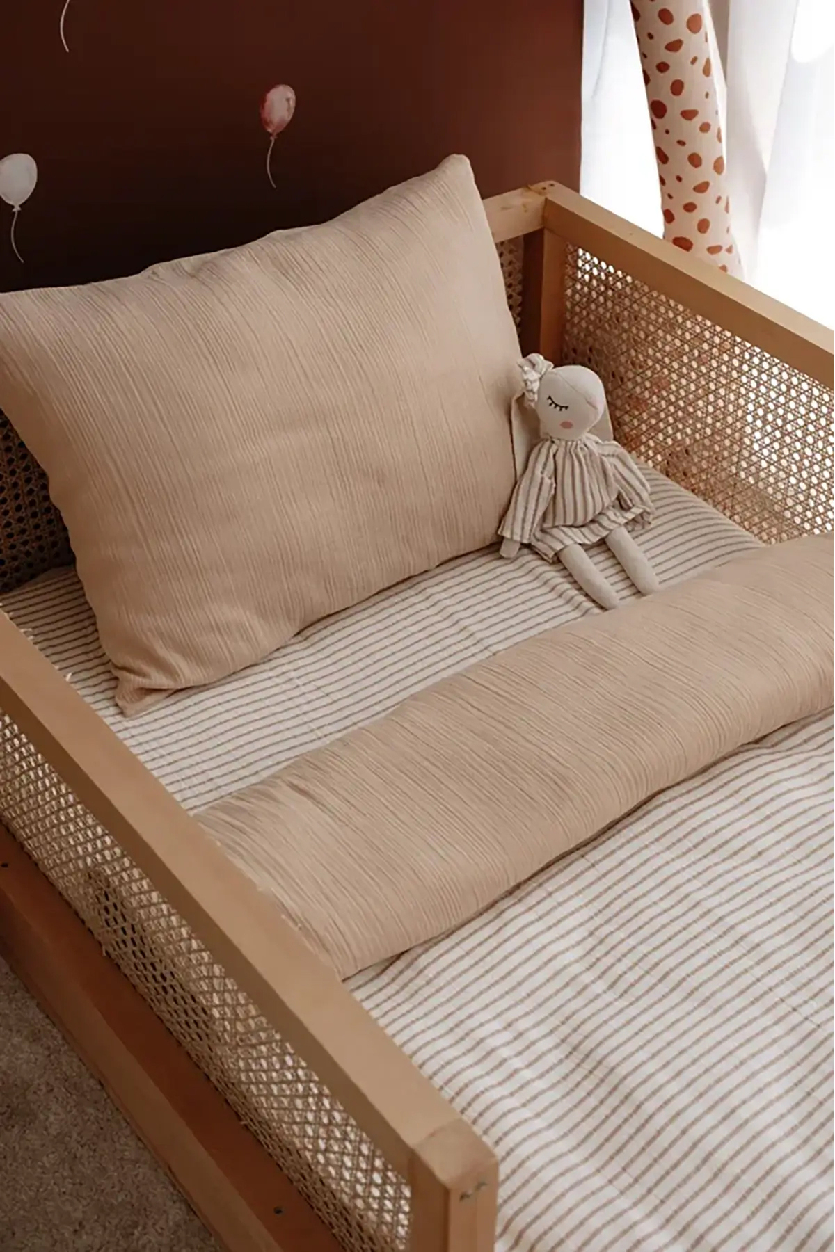 TBA COLLECTION Müslin Montessori Nevresim Takımı (100x200) | Line Series - Beige - Görsel 2