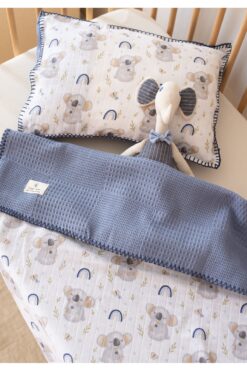 lizayn home Waffle Müslin Pike Örtü 100x100 & Yastık Kılıfı 35x45 %100 Pamuk Oeko-teks Sertifikalı