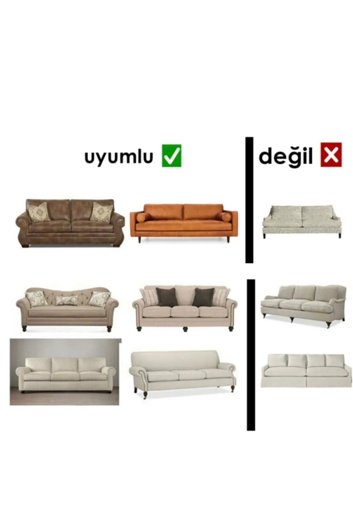 beyvetçe Jakarlı YAPRAK 3 3 1 1 vizon Lastikli Kanepe Örtüsü | Lastikli Koltuk Örtüsü | koltuk kılıfı Takımı - Görsel 2