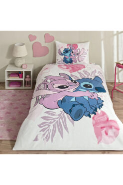 Taç Lisanslı Lilo & Stitch Tek Kişilik Pamuk Nevresim Takımı
