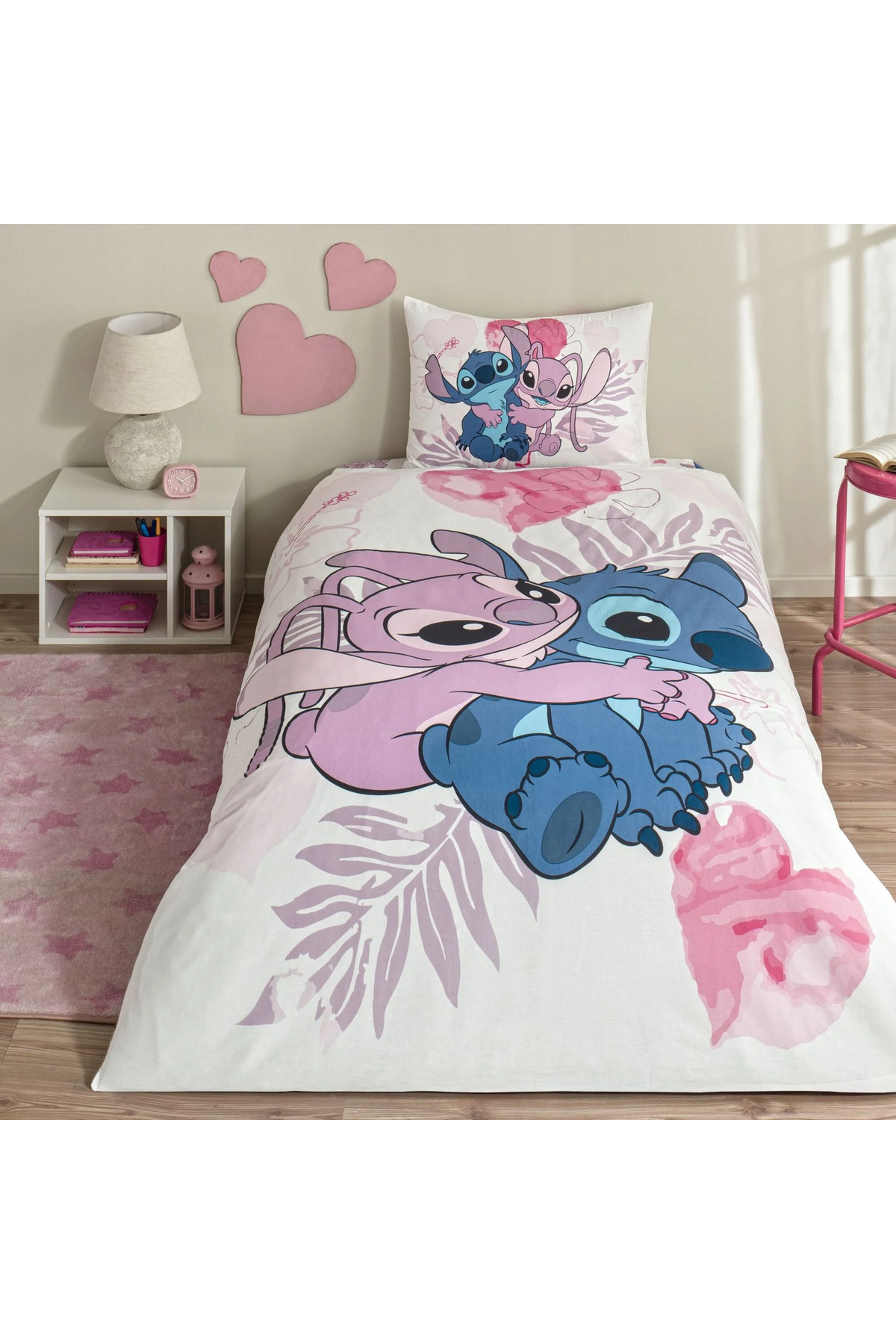 Taç Lisanslı Lilo & Stitch Tek Kişilik Pamuk Nevresim Takımı