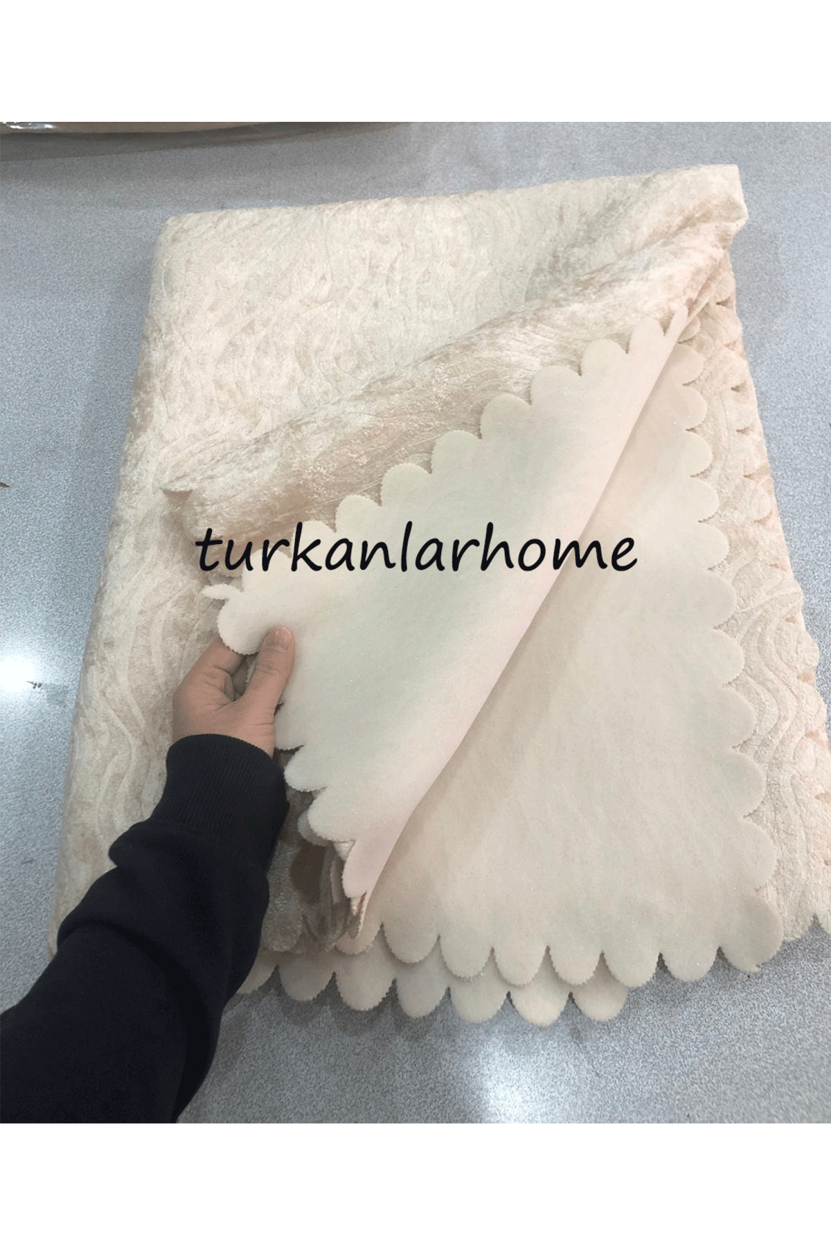 turkanlarhome Süngerli Koltuk Örtüsü ( Krem ) yeni desen - Görsel 2