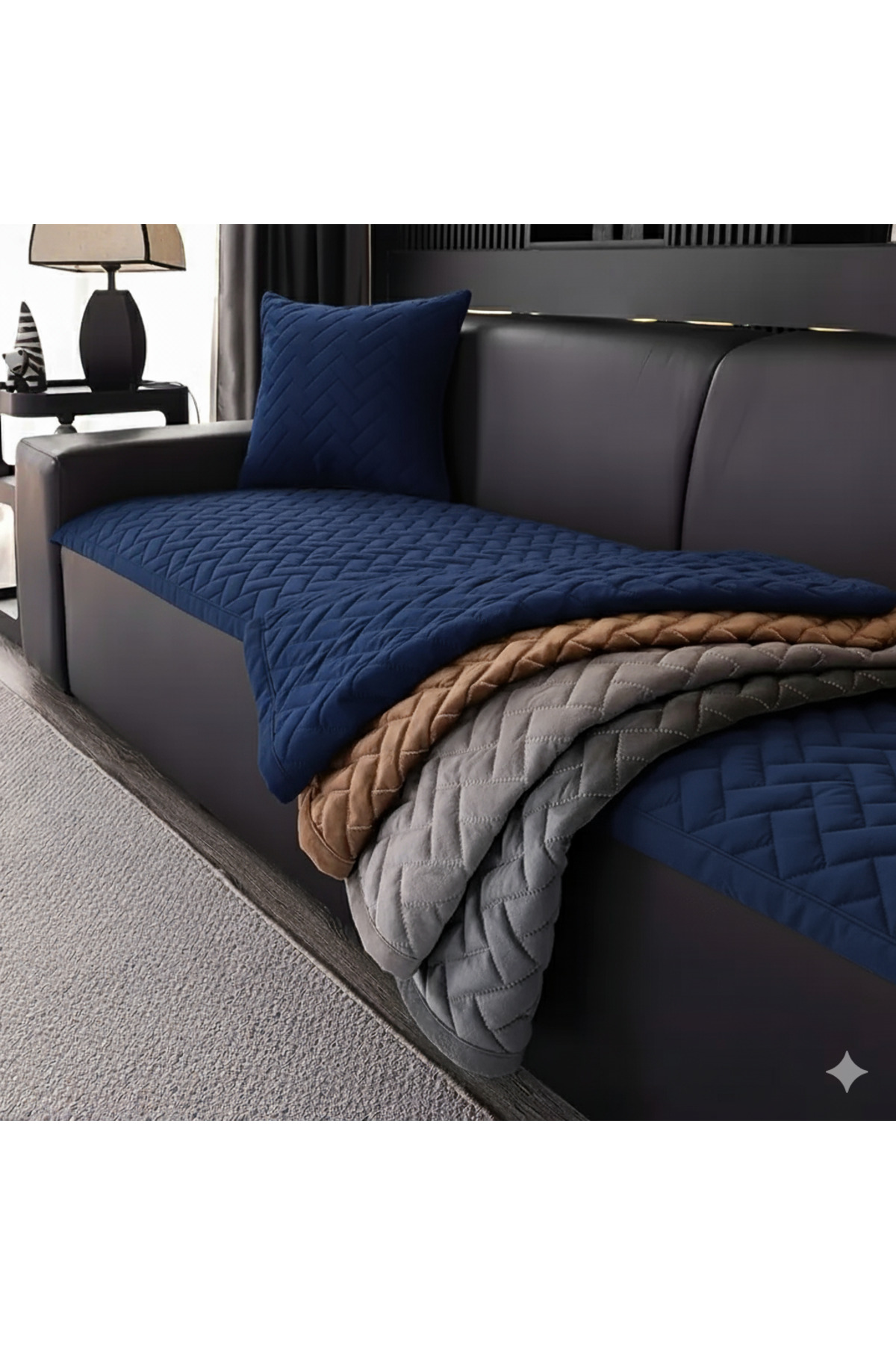 vivamia Kaymaz Taban Kapitone Koltuk örtüsü 70 x 190