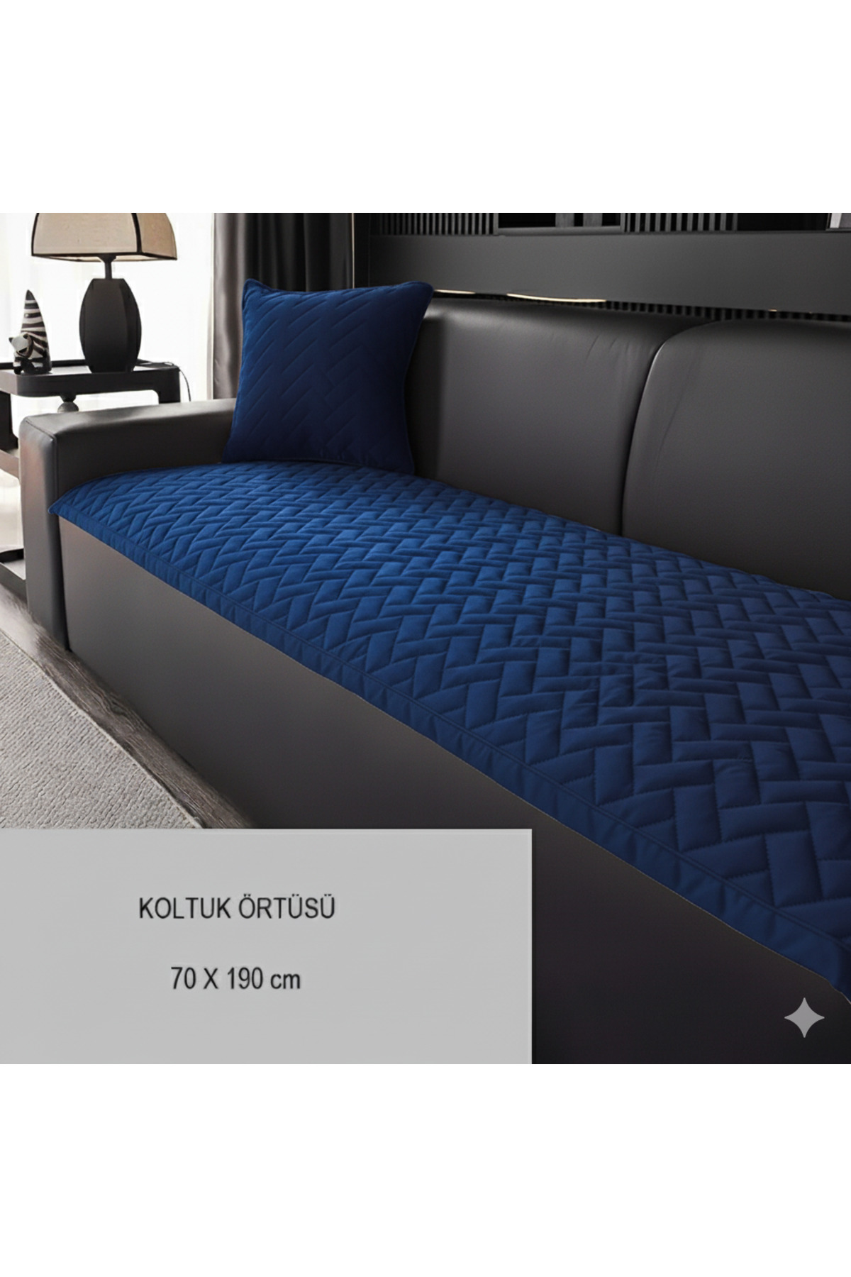 vivamia Kaymaz Taban Kapitone Koltuk örtüsü 70 x 190 - Görsel 2