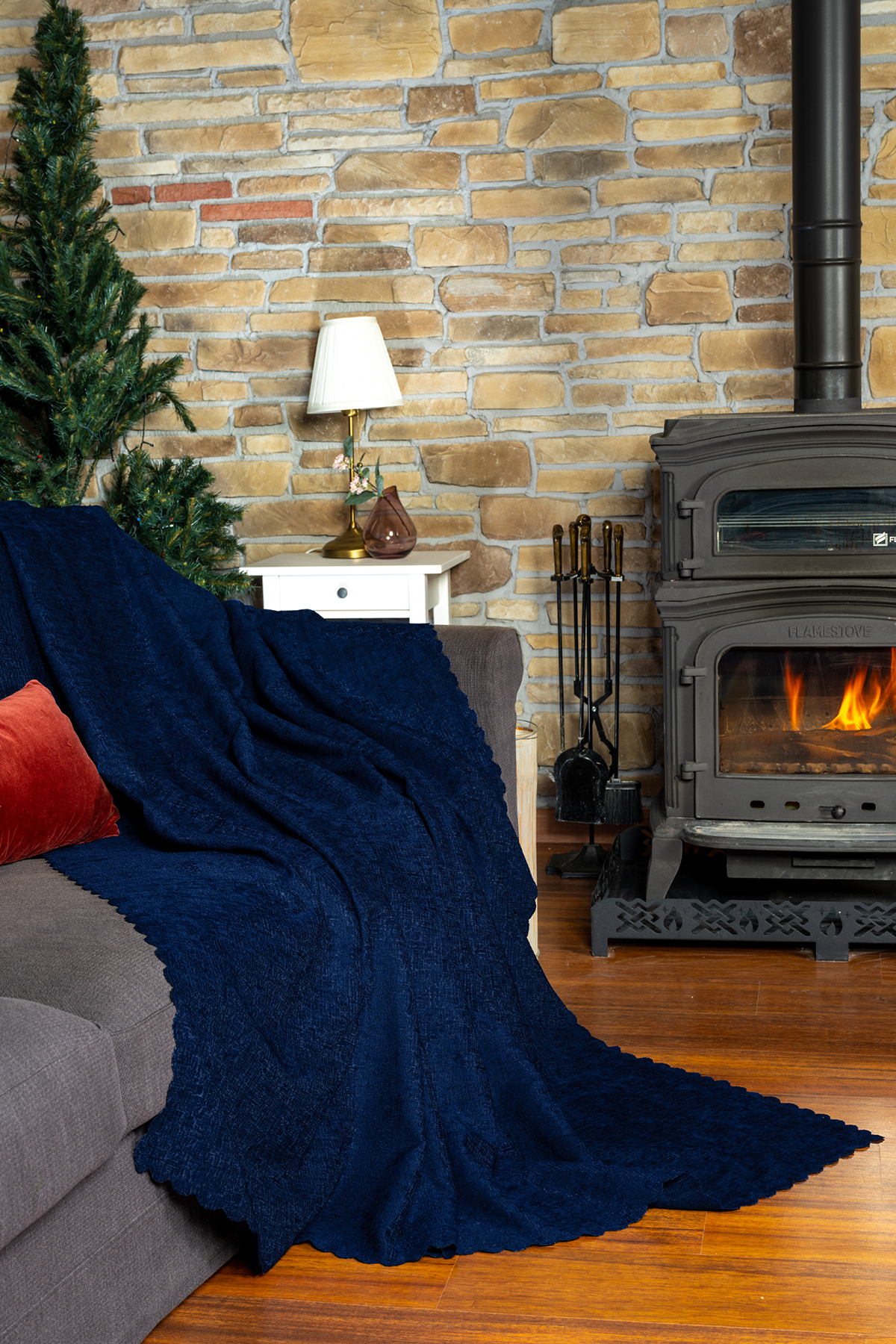 Latuda Home Premium Koltuk Örtüsü 175x215 Gramajlı Jakarlı Şönil Lacivert | Kanepe Örtüsü | Kaymaz