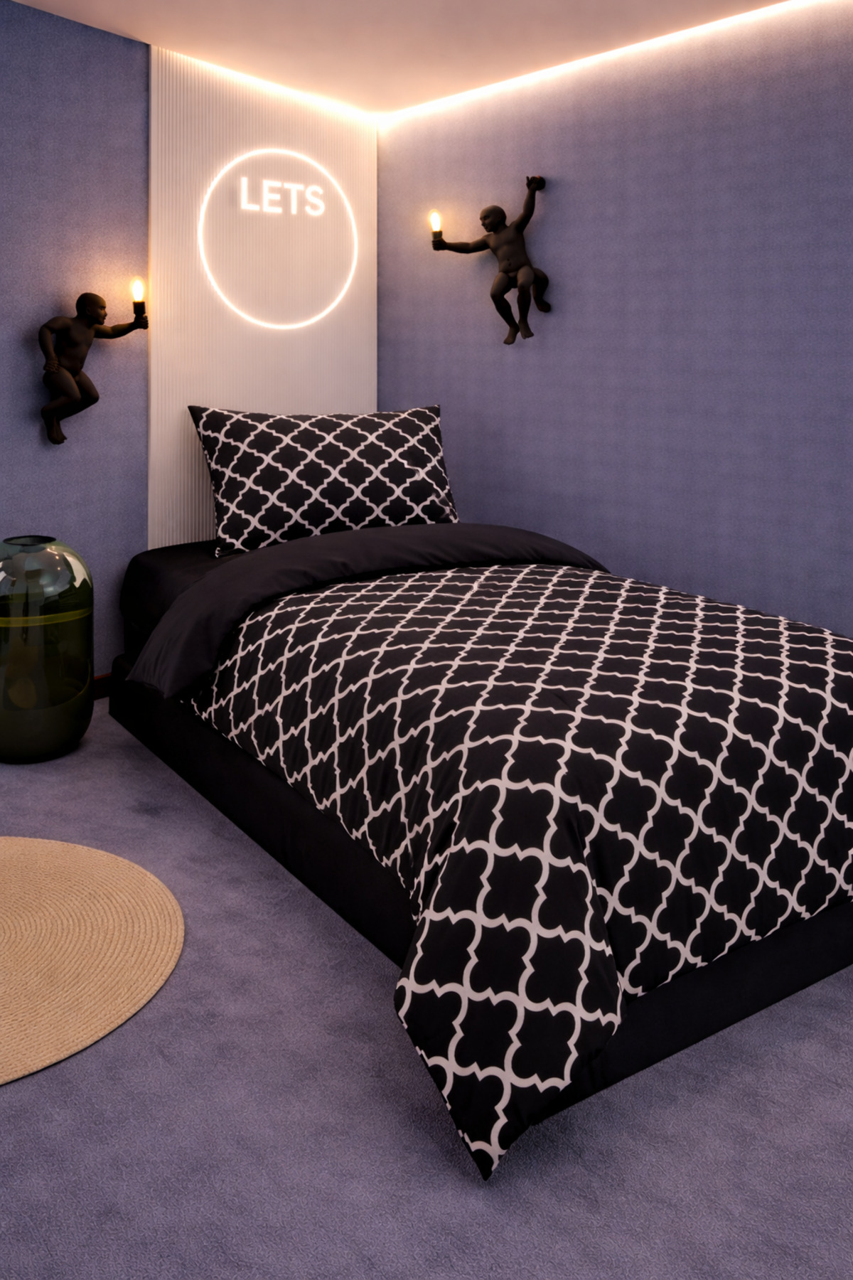 İsmail Gürel Tek Kişilik Desenli Nevresim Seti | Pamuklu | Çarşafsız Set | - Görsel 2